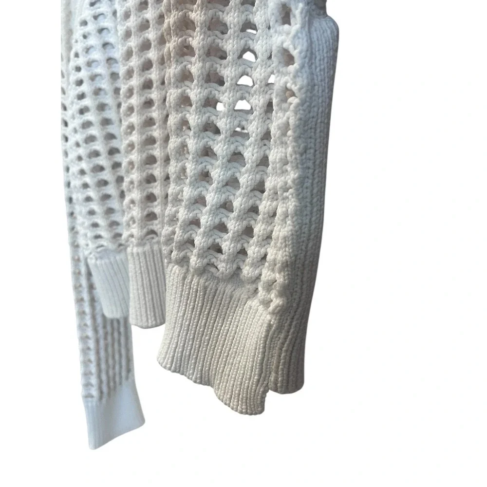Rebecca Taylor Chunky Open Knit‎ Seetser White Cotton Boho Size Medium